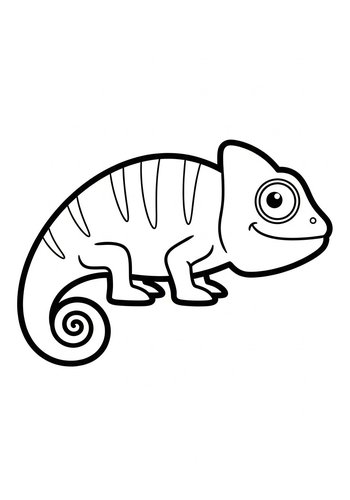 Charming Chameleon Coloring Page For Kids