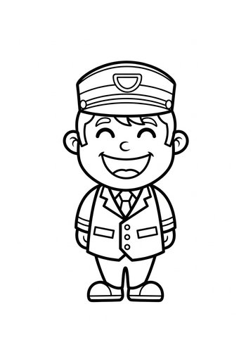 Charming Conductor Coloring Page