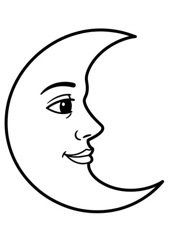 Charming Crescent Moon Coloring Page