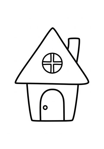 Charming Little House Coloring Page