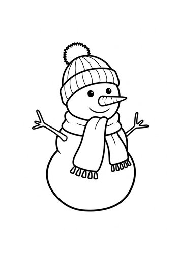 Charming Snowman Coloring Page For Kids