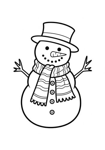 Charming Snowman Coloring Page For Kids