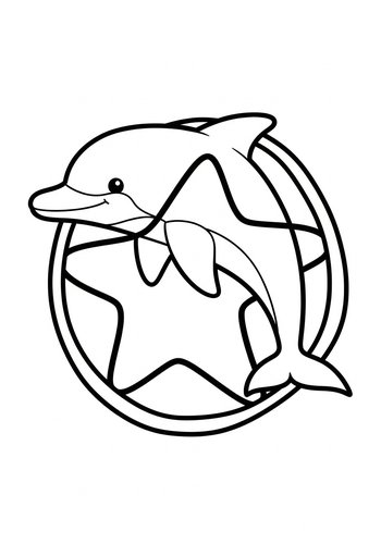 Cheerful Dolphin Coloring Page For Kids