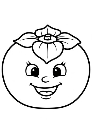 Cheerful Persimmon Coloring Page