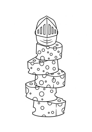 Cheese Knight Coloring Page For Kids