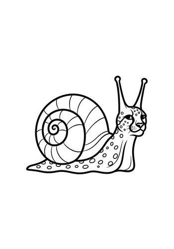 Cheetah Snail Coloring Page For Kids