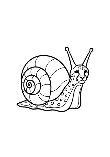 Cheetah Snail Coloring Page: Printable Fun