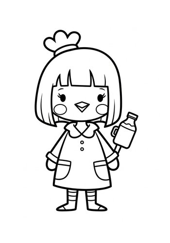 Chef Chick Coloring Page Fun