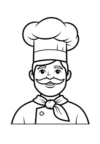Chef Coloring Page: Culinary Creations