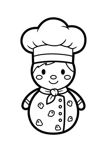 Chef Coloring Page For Kids