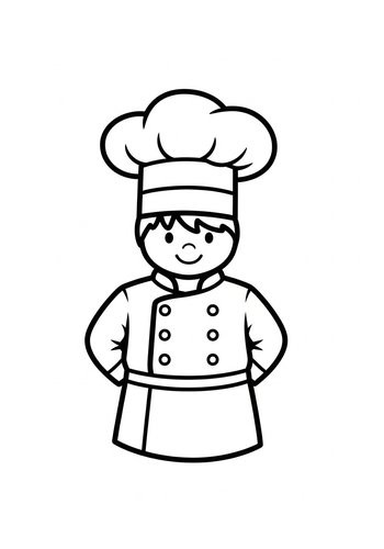 Chef Coloring Page For Kids