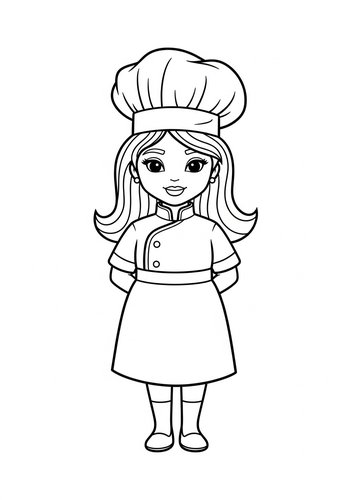 Chef Girl Coloring Page: Culinary Adventures