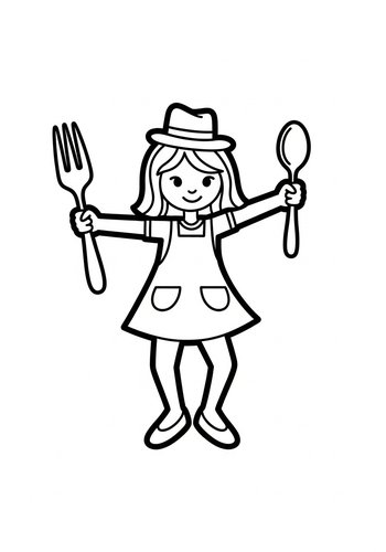 Chef Girl Coloring Page: Culinary Adventures