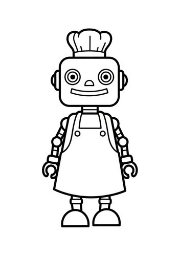 Chef Robot Coloring Page: A Culinary Adventure
