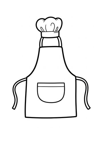 Chef's Apron Coloring Page: Culinary Fun