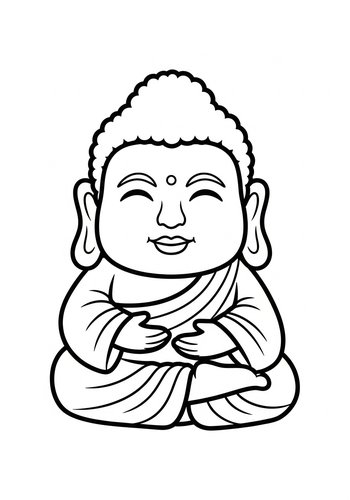 Chibi Buddha Coloring Page: A Peaceful Palette