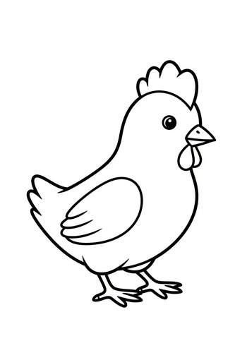 Chicken Coloring Page: Farm Animal Fun