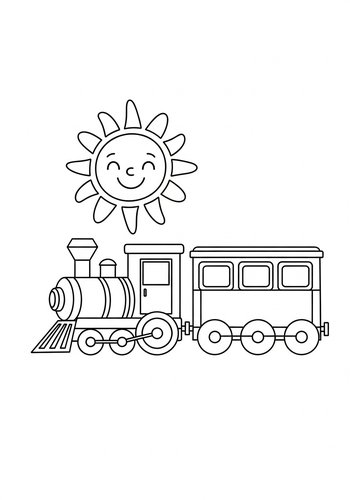 Choo-choo Train Adventure: A Coloring Page