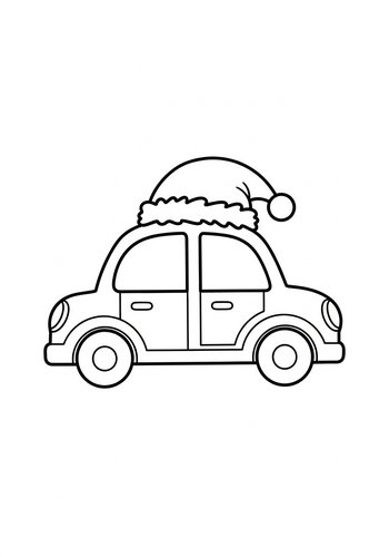 Christmas Car Coloring Page Fun