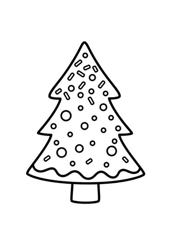 Christmas Cookie Tree Coloring Page