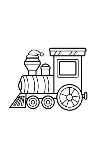 Christmas Train Coloring Page For Kids
