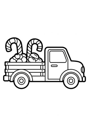 Christmas Truck Coloring Page: Holiday Fun