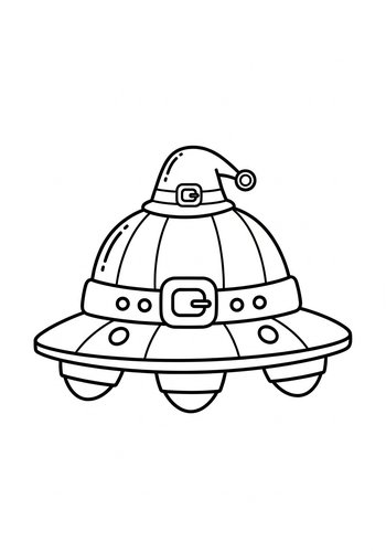 Christmas Ufo Coloring Page For Kids