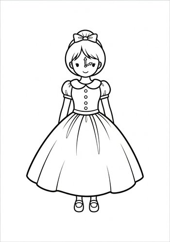 Cinderella Coloring Page - Just Before Midnight