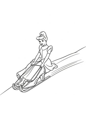 Cinderella's Sleigh Ride: Coloring Page Fun