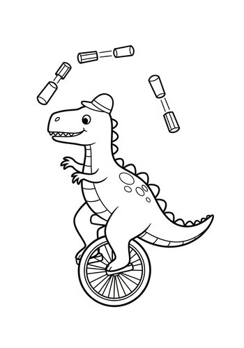 Circus Dino Coloring Page