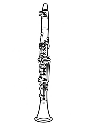 Clarinet Coloring Page: Musical Instrument Fun