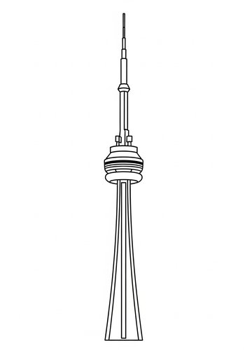 Cn Tower Coloring Page: Canadian Landmark