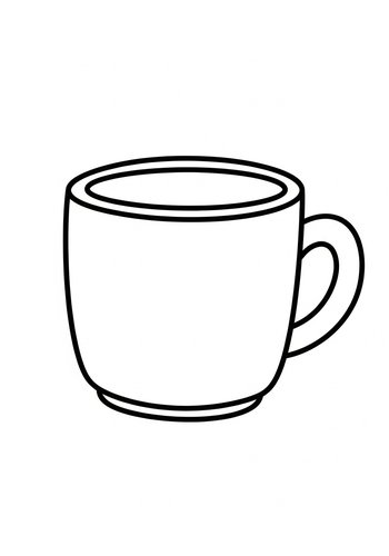 Coffee Cup Coloring Page - Customizable Design