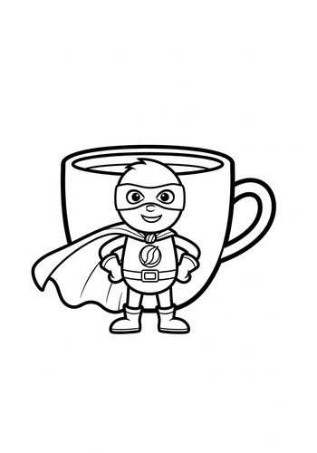 Coloring Page: Coffee Superhero Coloring Page: Rise And Shine