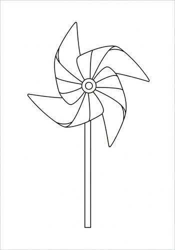 Color The Cute Pinwheel Coloring Page