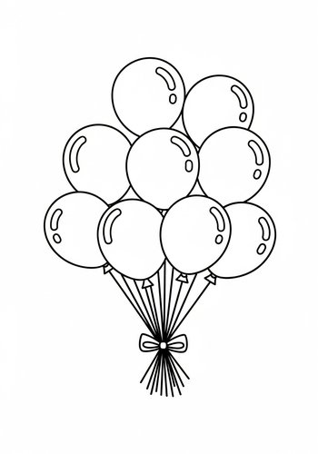 Colorful Balloons Coloring Page Fun