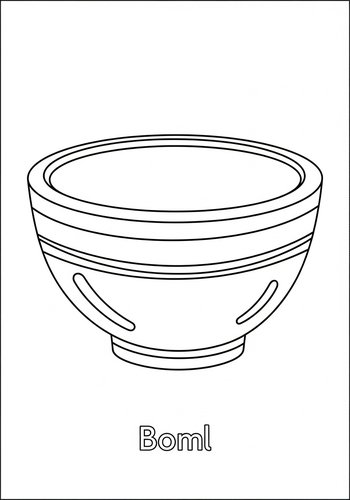 Coloring Page: Coloring Fun: Bowl Illustration