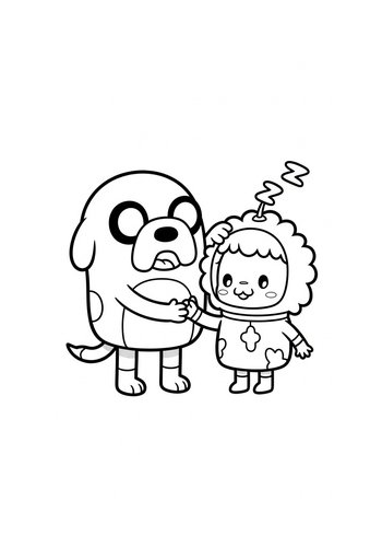 Coloring Fun: Jake The Dog Having A Slumber Party With Lumpy Space Princess