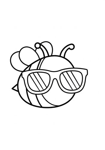 Cool Bee Coloring Page For Kids