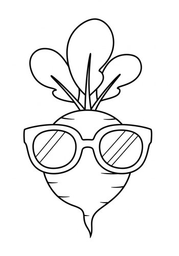 Cool Beet Coloring Page For Kids