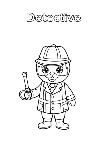 Cool Detective Coloring Page Fun