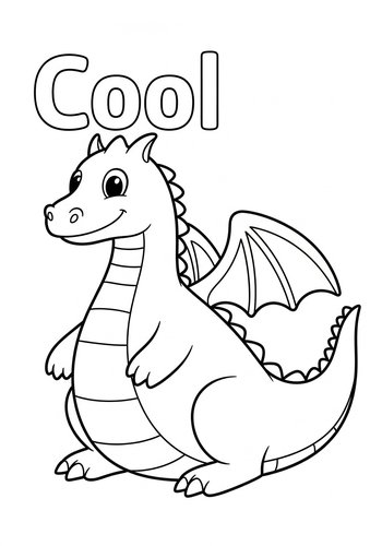 Cool Dragon Coloring Page For Kids
