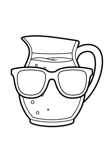 Cool Lemonade Pitcher Coloring Page