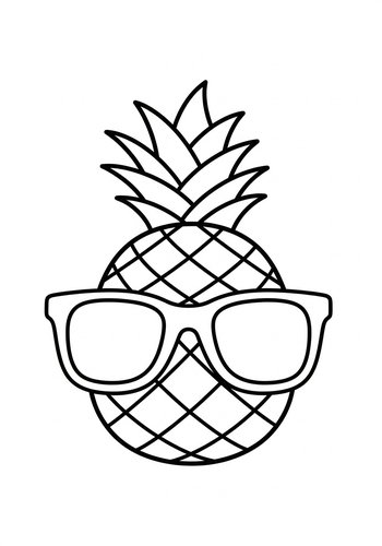 Cool Pineapple Coloring Page