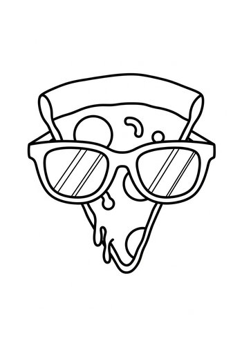 Cool Pizza Slice Coloring Page