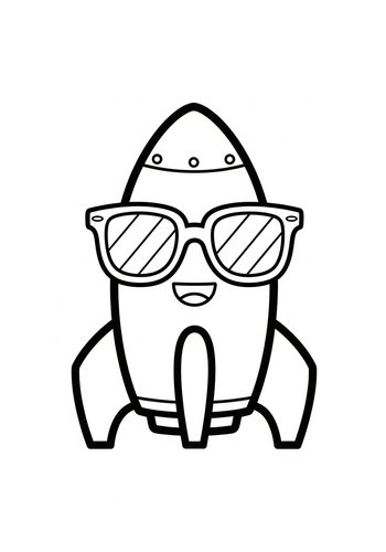 Cool Rocket Coloring Page For Kids
