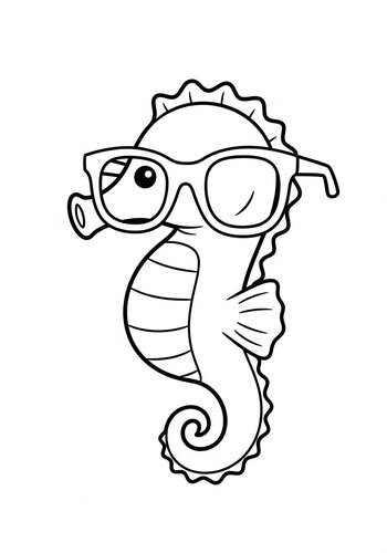 Cool Seahorse Coloring Page: Dive Into Fun