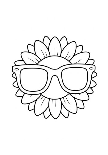 Cool Sunflower Coloring Page