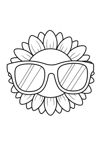 Cool Sunflower Coloring Page