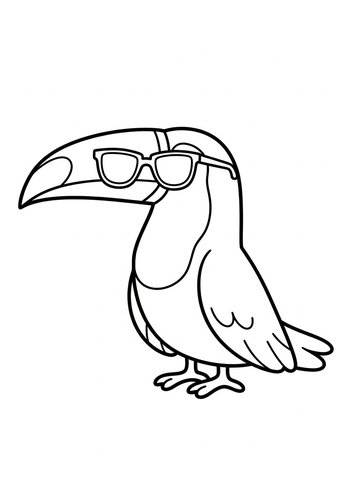 Cool Toucan Coloring Page: Fun Tropical Bird